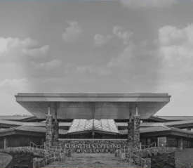 Headquarter building main entrance at Kenneth Copeland Ministries