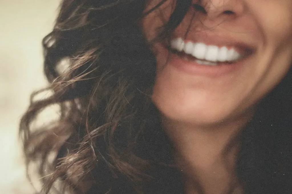 Close-up shot of woman's smile
