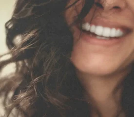 Close-up shot of woman's smile