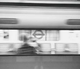 Blurred image of the UK Underground tube passing